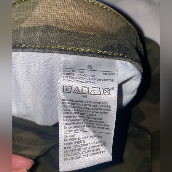 GAP camouflage jeans skinny size 29 - Picture 3 of 7